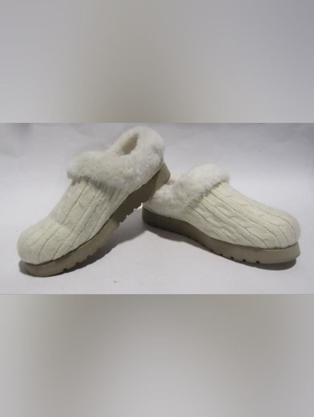Sketchers Keepsakes Ice Angel Cable Knit Faux Fur Clogs Size 7 New - Picture 4 of 10